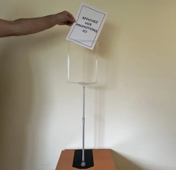 Porte affiche américain à poser sur table